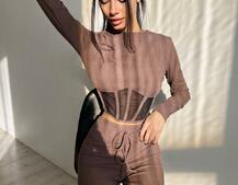 Трикотажний комплект: корсетний топ + легінси | PUSHKA SHOP