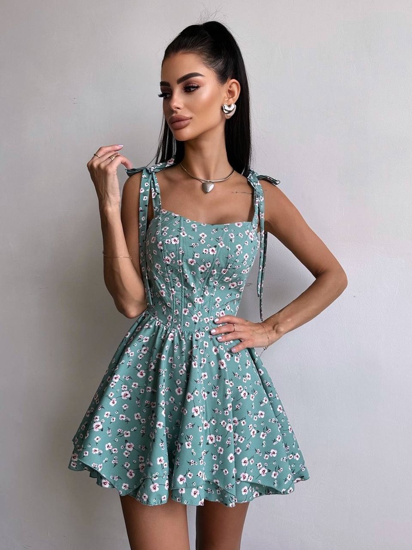 Корсетна сукня з подвійною спідницею  | PUSHKA SHOP