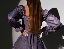 Блискуча сукня з чашечками та пишною спідницею Блискуча сукня з чашечками та пишною спідницею | PUSHKA SHOP