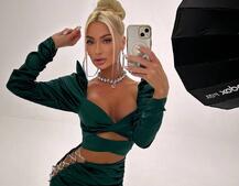 Сукня міні з драпіруванням, декорована стразами  | PUSHKA SHOP