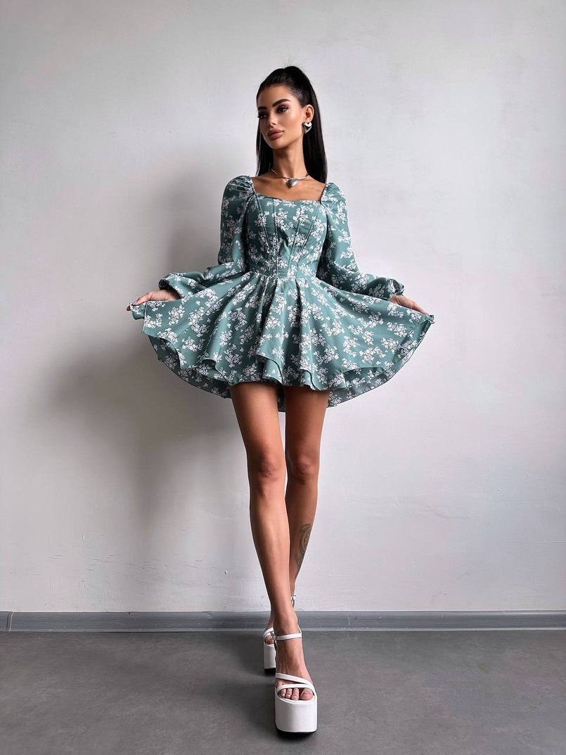 Корсетна сукня з подвійною спідницею  | PUSHKA SHOP