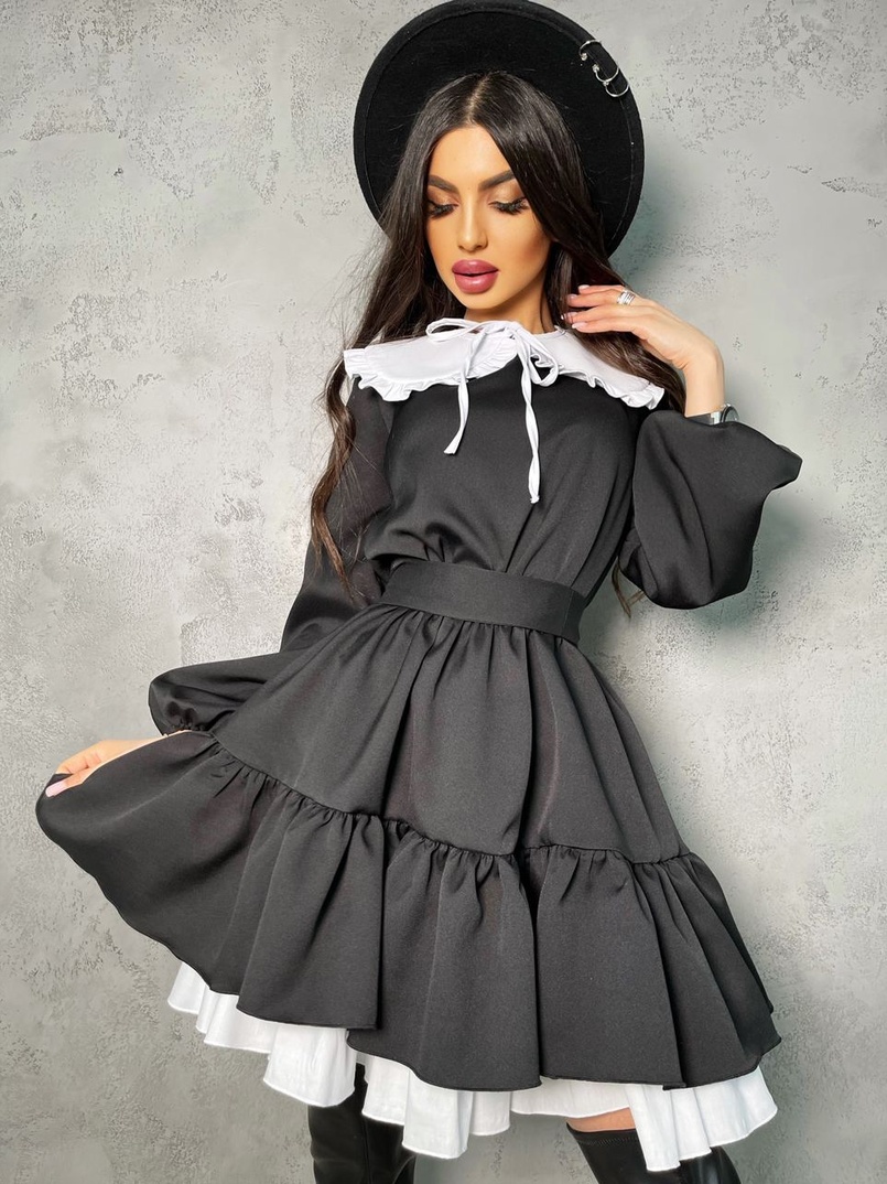 Платье со съёмным воротничком и подъюбником   Платье со съёмным воротничком и подъюбником   | PUSHKA SHOP