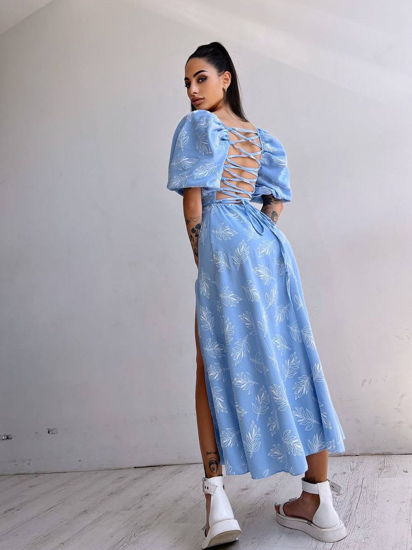 Улюблена сукня міді зі шнурівкою на спинці в нових кольорах Улюблена сукня міді зі шнурівкою на спинці в нових кольорах | PUSHKA SHOP