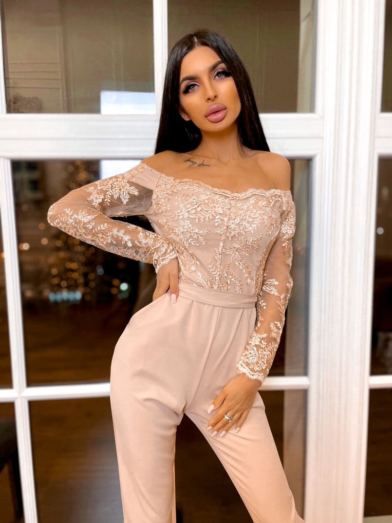 Эффектный комбинезон с кружевным верхом | PUSHKA SHOP