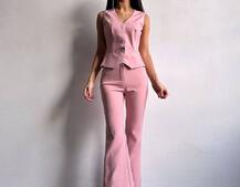 Костюм: піджак на підкладці, штани кльош+ жилет  | PUSHKA SHOP