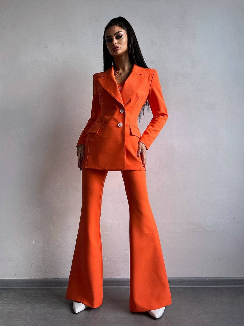 Костюм: піджак на підкладці, штани кльош+ жилет  | PUSHKA SHOP