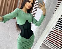 Трикотажное платье в комплекте с утягивающим корсетом  Трикотажное платье в комплекте с утягивающим корсетом  | PUSHKA SHOP