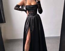 Атласний комплект: корсет + спідниця максі  | PUSHKA SHOP