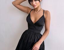 Шовкова сукня з пишною спідницею та шнурівкою на спинці Шовкова сукня з пишною спідницею та шнурівкою на спинці | PUSHKA SHOP