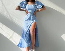 Платье миди со шнуровкой на спинке  | PUSHKA SHOP