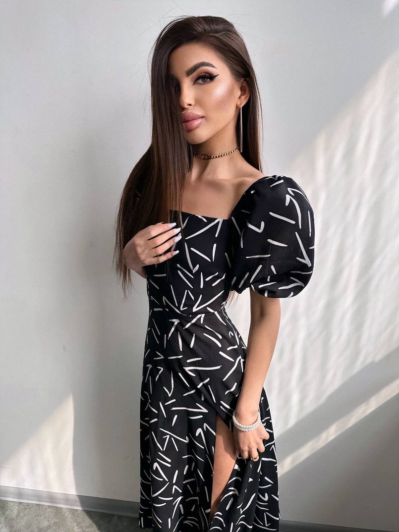 Сукня -міді зі шнурівкою на спинці та розрізом на ніжці | PUSHKA SHOP