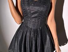 Блискуча корсетна сукня з пишною подвійною спідницею | PUSHKA SHOP