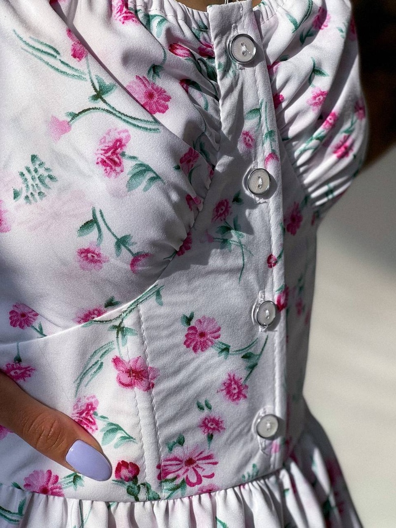 Платье с корсетным верхом и оборками на юбочке | PUSHKA SHOP