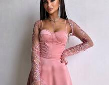 Атласна корсетна сукня-бюстьє + мереживне болеро | PUSHKA SHOP