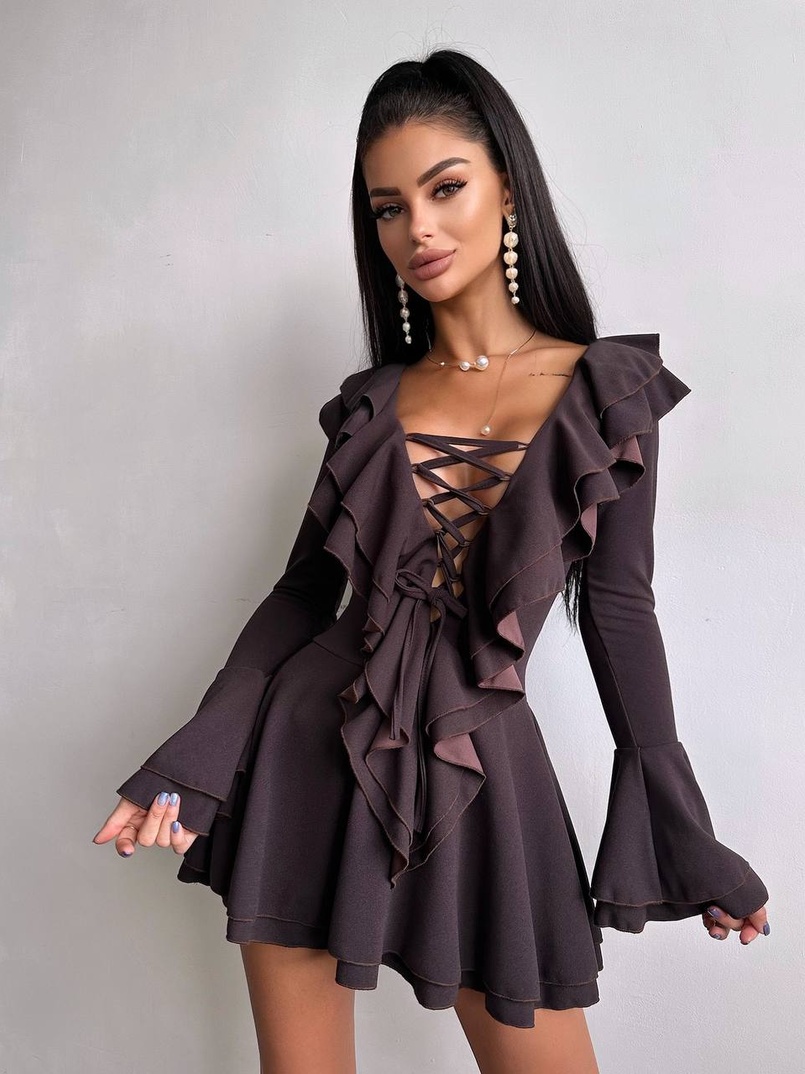 Сукня з з воланами на ґудзиках Сукня з з воланами на ґудзиках | PUSHKA SHOP