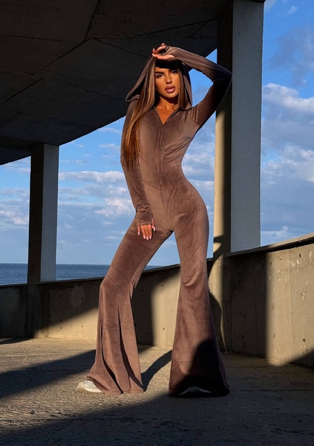 Велюровий комбінезон кльош | PUSHKA SHOP