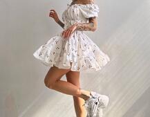 Муслинова сукня з принтом  | PUSHKA SHOP