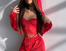 Велюровий комплект трійка: кофта + корсет з чашечками + джогери  | PUSHKA SHOP