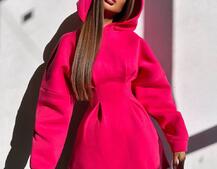 Тепле приталене худі з капюшоном на флісі + корсет на шнурівці Можна носити з корсетом та без | PUSHKA SHOP