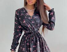 Сукня в квітковий принт з воланами Сукня в квітковий принт з воланами | PUSHKA SHOP