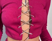 Костюм: легінси та топ з шнурівкою зі страз Костюм: легінси та топ з шнурівкою зі страз | PUSHKA SHOP