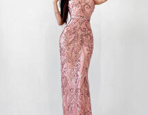 Блестящее платье-макси с узорами из пайеток Блестящее платье-макси с узорами из пайеток | PUSHKA SHOP