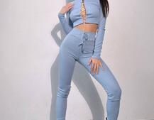 Костюм: легінси та топ з шнурівкою зі страз Костюм: легінси та топ з шнурівкою зі страз | PUSHKA SHOP