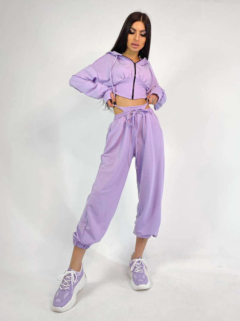 Трикотажный костюм с корсетными элементами и имитацией трусиков   | PUSHKA SHOP