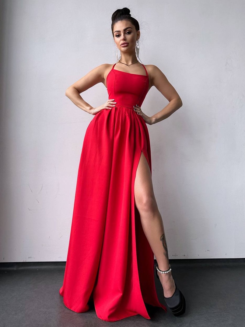 Сукня максі  зі шнурівкою на спинці | PUSHKA SHOP