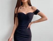 Трикотажное платье мини с чашечками с эффектом push up Трикотажное платье мини с чашечками с эффектом push up | PUSHKA SHOP