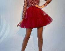 Платье с блестящим верхом и пышной фатиновой юбкой Платье с блестящим верхом и пышной фатиновой юбкой | PUSHKA SHOP