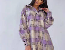 Тёплое байковое платье-рубашка в клетку Тёплое байковое платье-рубашка в клетку | PUSHKA SHOP