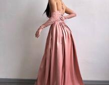 Атласний комплект: корсет + спідниця максі  | PUSHKA SHOP