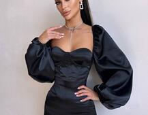 Атласний комплект: корсет + спідниця декорована бахромою зі страз Атласний комплект: корсет + спідниця декорована бахромою зі страз | PUSHKA SHOP