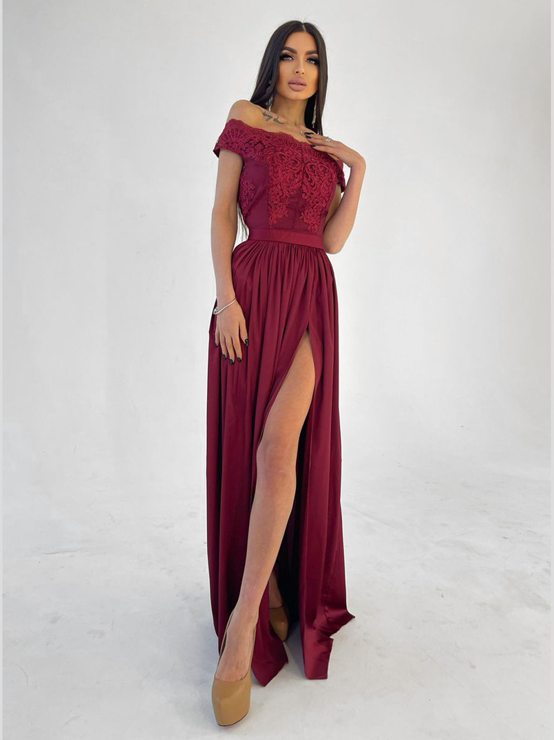 Платье-макси с кружевным верхом | PUSHKA SHOP