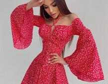 Комплект: платье с расклешенными рукавами + корсет  | PUSHKA SHOP