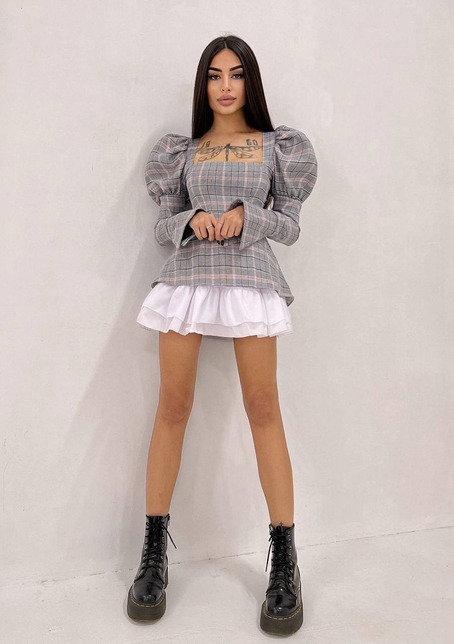 Сукня з об'ємними рукавами + спідниця з воланами | PUSHKA SHOP