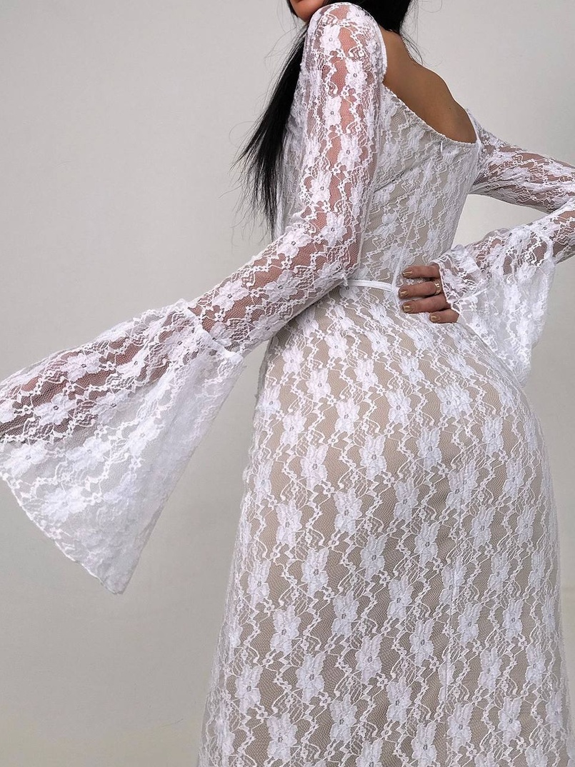 Мереживна сукня максі з чашечками    | PUSHKA SHOP