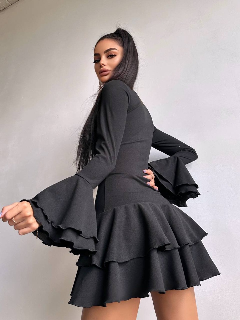 Сукня з з воланами на ґудзиках  | PUSHKA SHOP