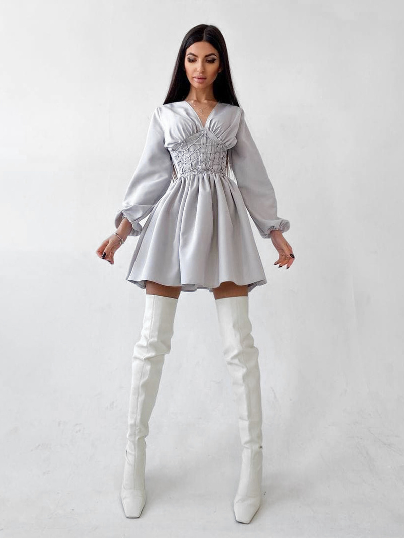 Платье с корсетной вставкой и пышной юбкой   Платье с корсетной вставкой и пышной юбкой   | PUSHKA SHOP