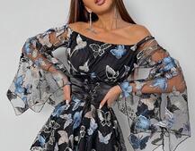 Сукня з асиметричною спідницею із сітки з вишивкою + атласний корсет на шнурівці | PUSHKA SHOP