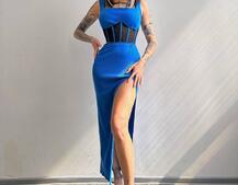 Сукня-міді  з елементами корсету   | PUSHKA SHOP