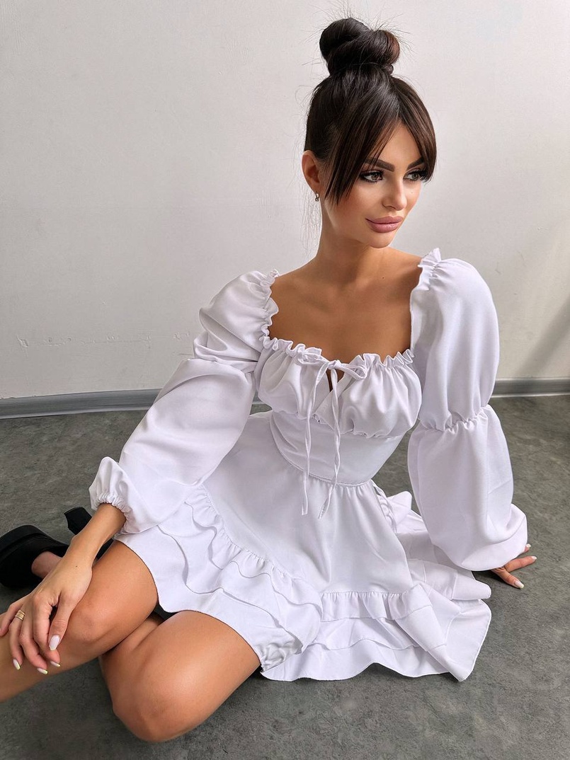 Сукня з воланами та шнурівкою  по спинці | PUSHKA SHOP