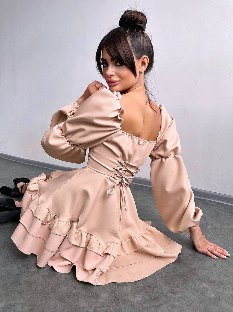 Сукня з воланами на ґудзиках  | PUSHKA SHOP