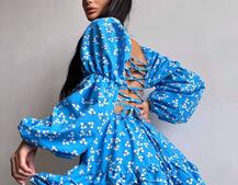 Сукня з квітковим принтом з воланами на ґудзиках  Сукня з квітковим принтом з воланами на ґудзиках  | PUSHKA SHOP