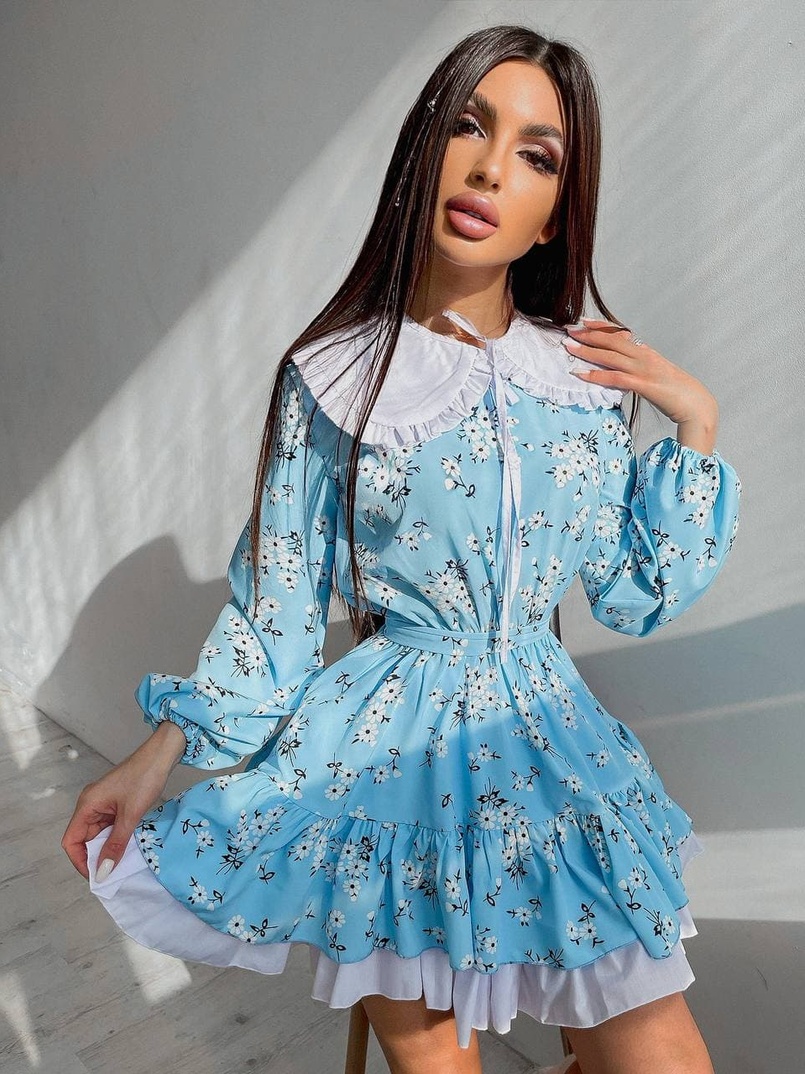 Платье со съёмным воротничком и подъюбником   | PUSHKA SHOP