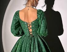 Сяюча корсетна сукня з пишною подвійною спідницею та об‘ємними рукавами | PUSHKA SHOP