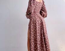 Сукня міді з розрізом на спідниці Сукня міді з розрізом на спідниці | PUSHKA SHOP