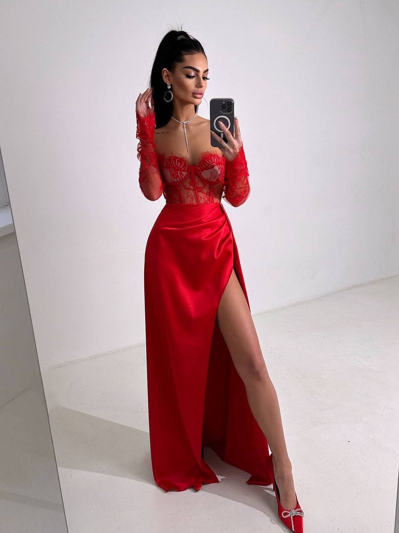 Комплект: мереживний корсет  +  спідниця максі   | PUSHKA SHOP