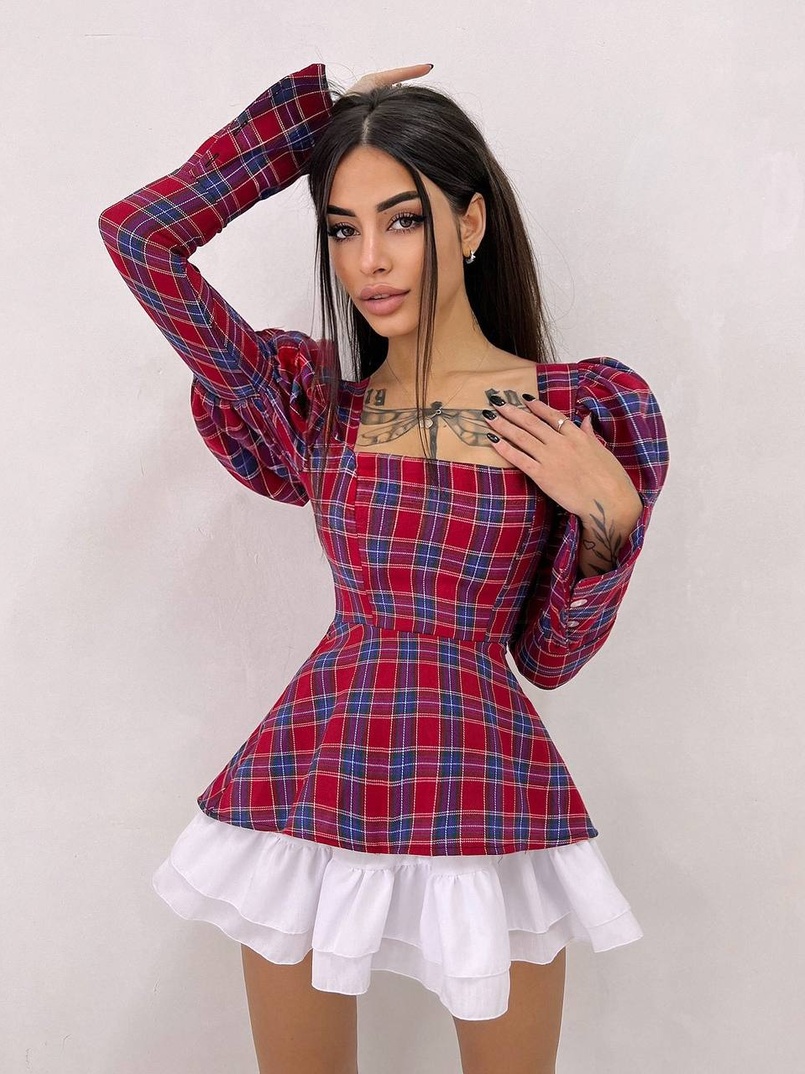 Сукня з об'ємними рукавами + спідниця з воланами | PUSHKA SHOP